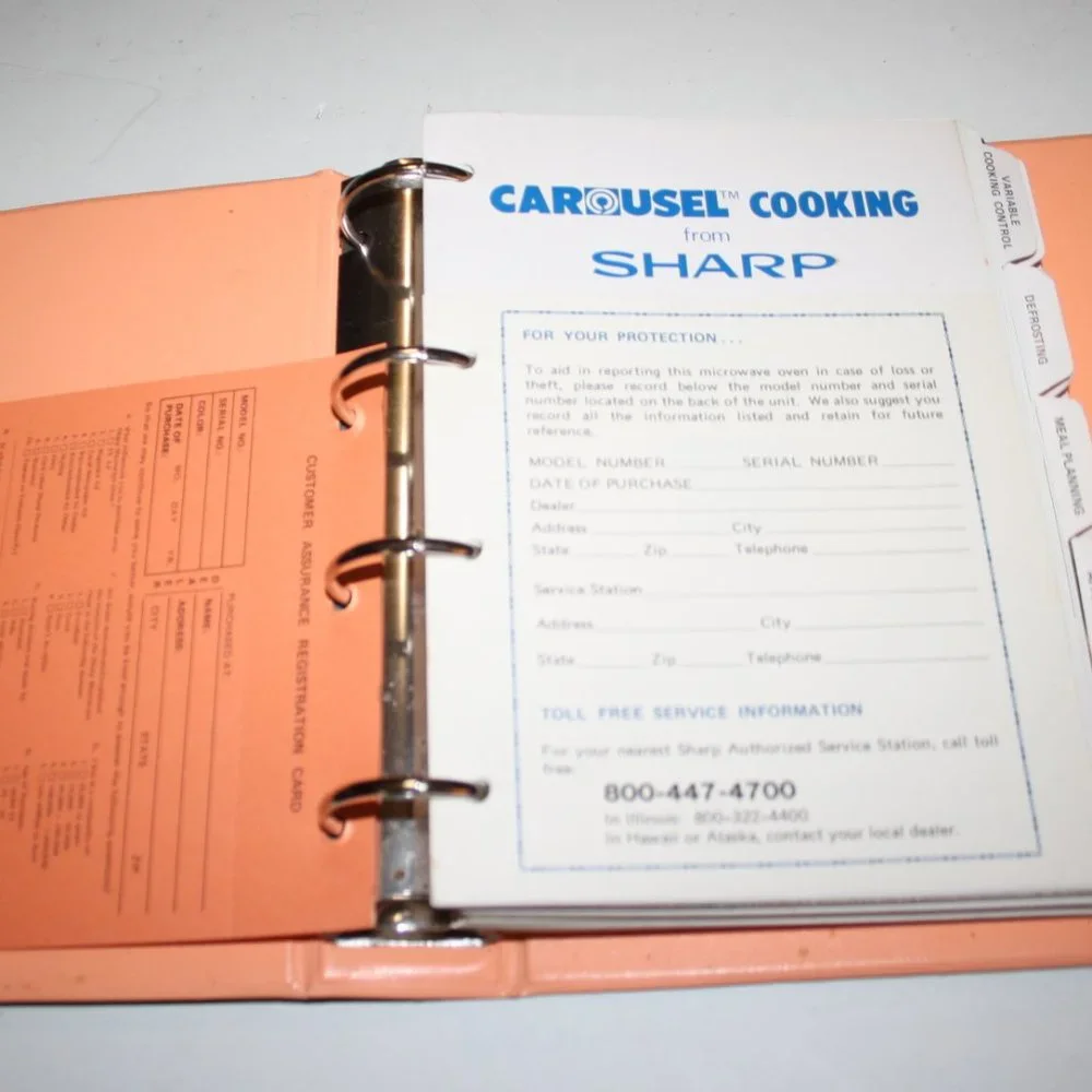 Vintage Mircowave Oven Cook Book Binder (ba)